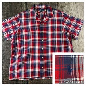 Polo Ralph Lauren Classic Fit Short Sleeve Shirt Mens XXL Red Plaid Preppy